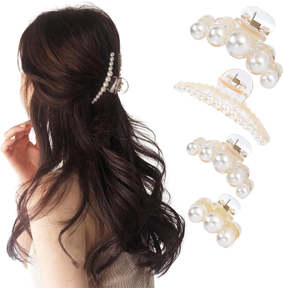 Haarspeldjes 4 Stuks - Elegante Franse Parels - Duurzaam Materiaal - Perfect voor Feestjes - ShopVlot