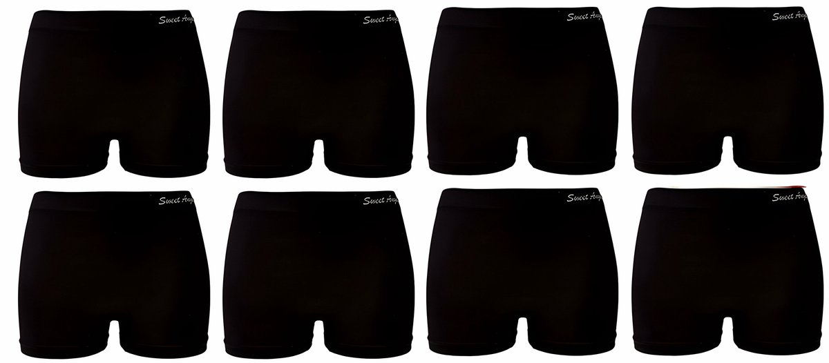 Sweet Angel hoge dames boxershort 8 pak - Zwart - XL/XXL