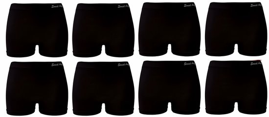Acht zwarte dames boxershorts van Sweet Angel met een hoog model.