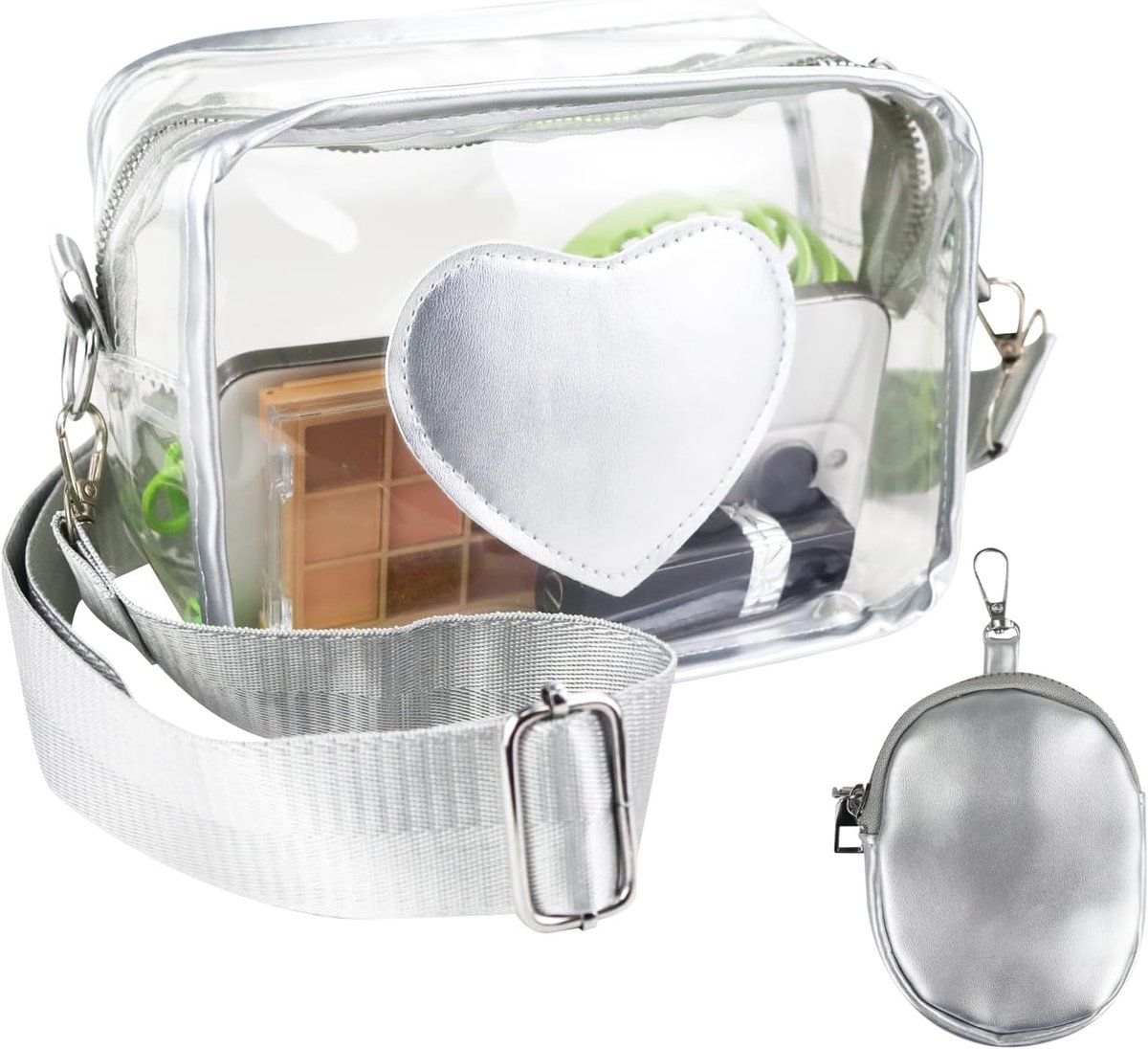 Schoudertas transparant - 2-in-1 crossbody tas - klein - waterdicht - ideaal voor concerten - ShopVlot