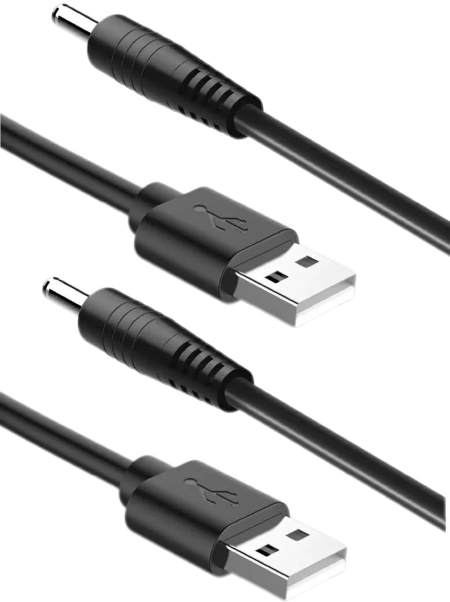 USB Oplaadkabel 100cm - 2 Pack - 3.5 mm x 1.35 mm - ideaal voor HelloBaby Monitoren - ShopVlot