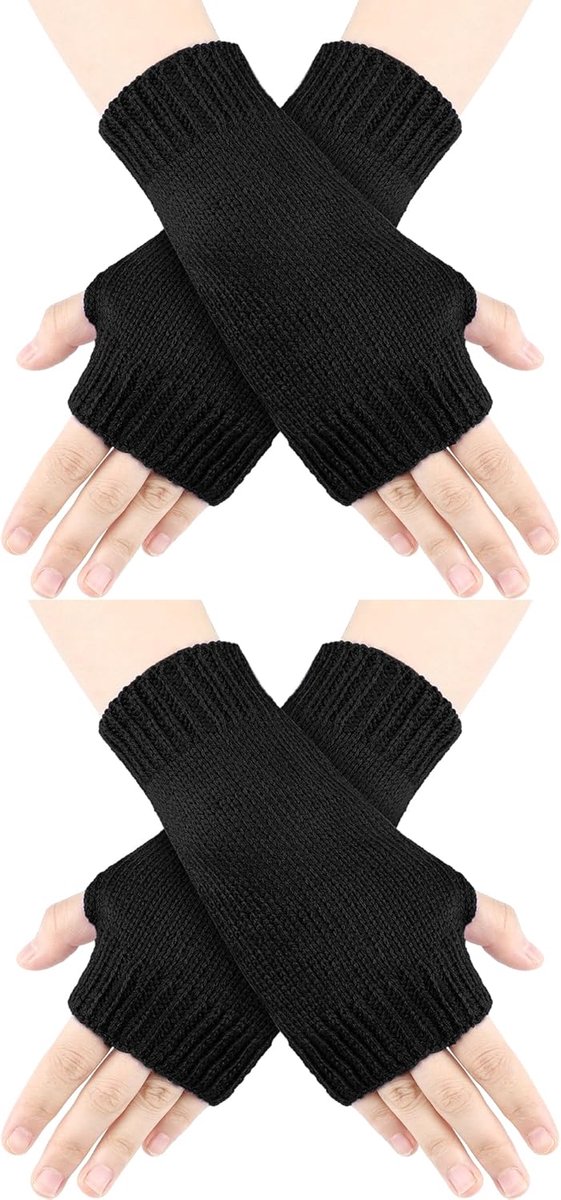 Vingerloze handschoenen voor dames en heren - gebreid - warm en rekbaar - ideaal voor buitenactiviteiten - ShopVlot
