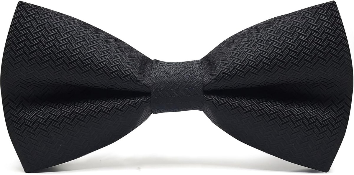 Men's Bow Tie Pre-Knotted Adjustable Black with Hook Closure for Wedding Party Session Solid Color - ShopVlot