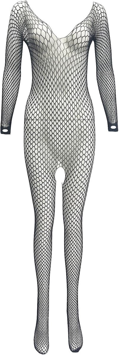 ZUYPSK Women's Net Body Ouvert Catsuit Transparent Bodystocking Full Body Suit Overalls with Fishnet Tights Open - ShopVlot