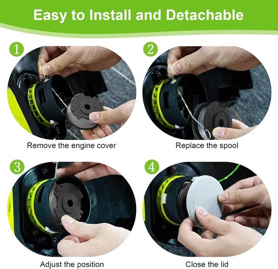 Vervangende Spoel voor Grastrimmer, Nylon Draad voor Grastrimmer, Autofeed Trimmerdraad, Geschikt voor EasyGrassCut 18/23/26 en 18-230/18-260, Duurzame Trimmerdraad voor Efficiënt Grasmaaien — afbeelding 2