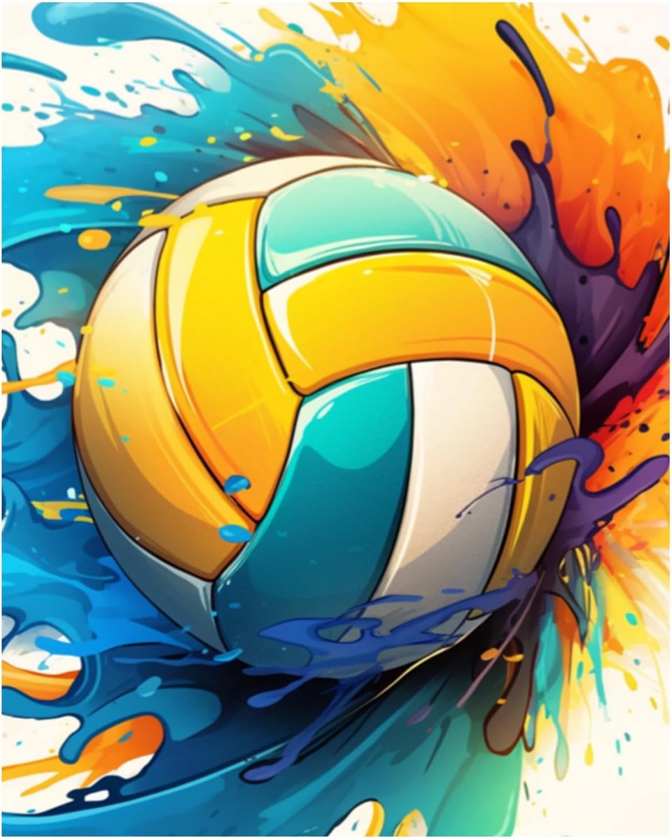 Volleybal, schilderen op nummer, volwassenen, volleybal, schilderen op nummer, 40 x 50 cm, schilderen op nummers, voor - ShopVlot