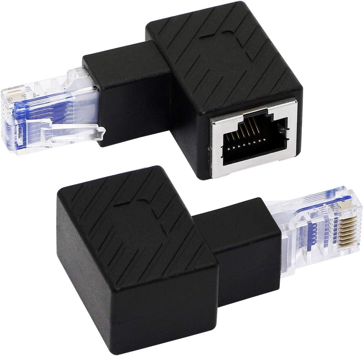 Low Angle Ethernet Adapter, RJ45 Connector, 90 Degree Male to Bus Network Adapter for Computer, Laptop, Router (2PCS) - ShopVlot