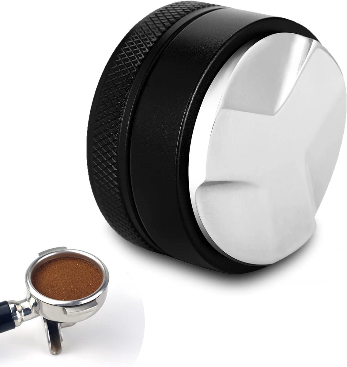Distributor, 304 stainless steel, black, leveler, 51 mm, ground coffee leveling tool - ShopVlot
