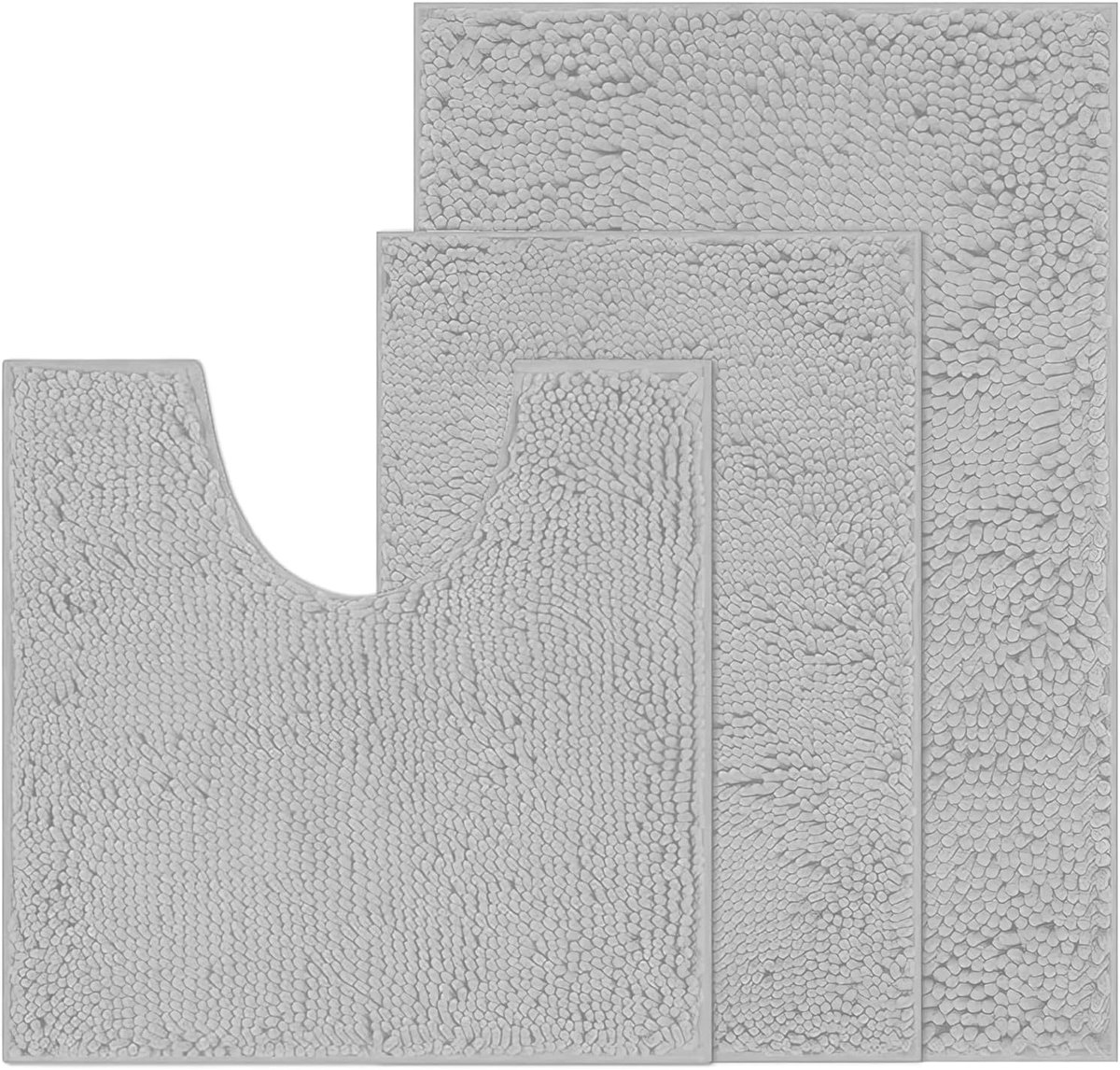RUN HELIX Bath Mat, Soft Chenille Non-Slip, Bath Mat, 50 x 80 cm, 40 x 60 cm, Absorbent, 50 x 50 U, Bath Mat, Light - ShopVlot