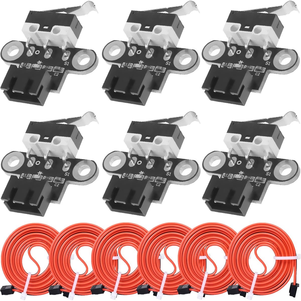 6pcs 3D Printer Part Accessories Terminal Switch Mechanical Switch Module End Stops with 3 Pin Cable for RepRap CR-10 - ShopVlot