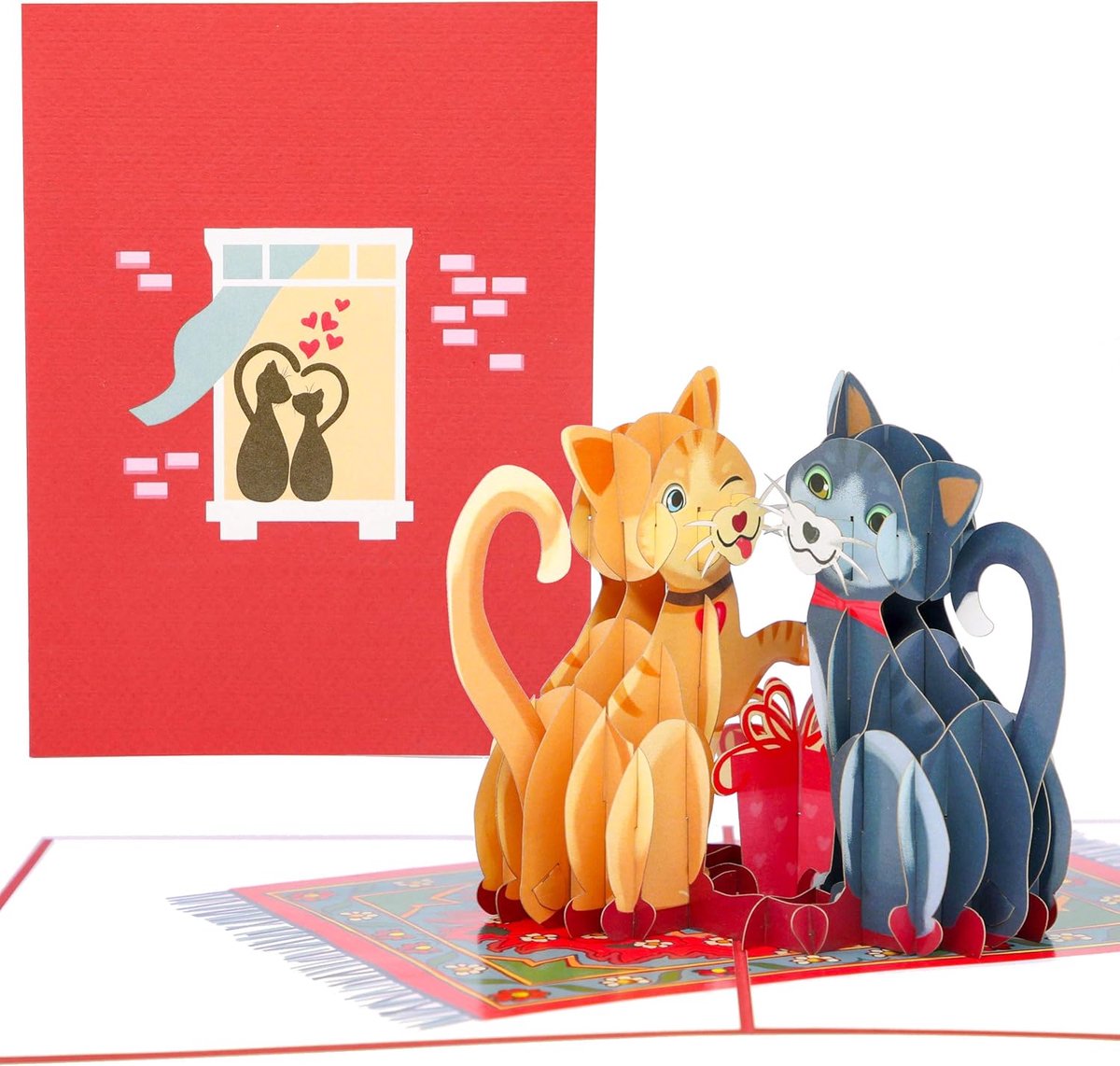 PopLife Love Kitties Pop Up 3D Pop Up Mother's Day Card Greeting Card, Valentine's Day for Cat Lovers, for Mom, for - ShopVlot