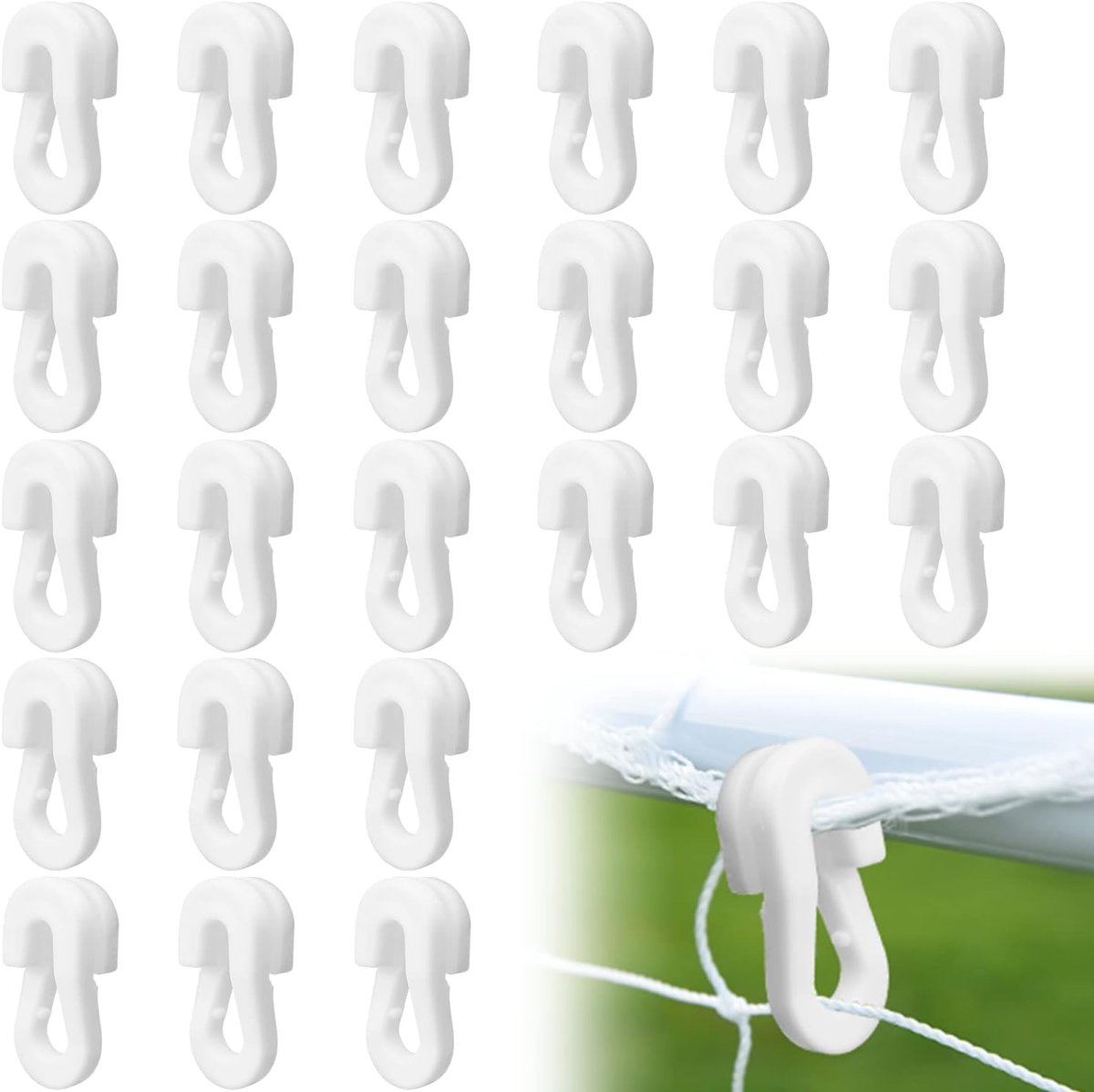 24 Pcs White Plastic Target Accessories, Football Net Clips, Durable White Plastic Target Accessories, Ideal for - ShopVlot