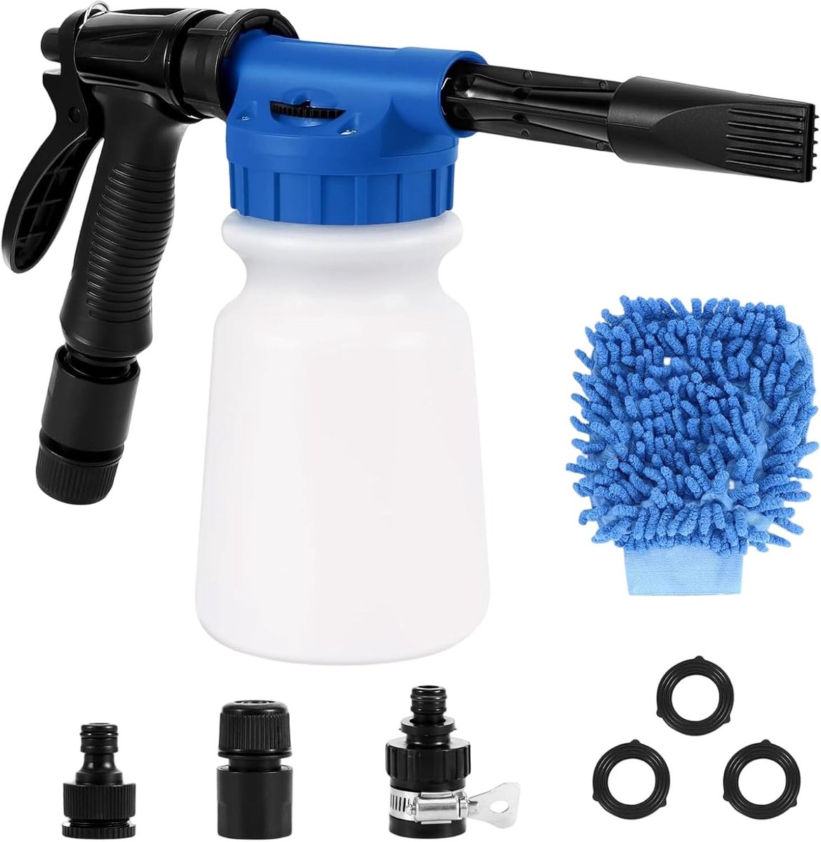 Schuimpistool voor de auto, 900 ml, multifunctioneel reinigingsschuimpistool, instelbaar waspistool met - ShopVlot