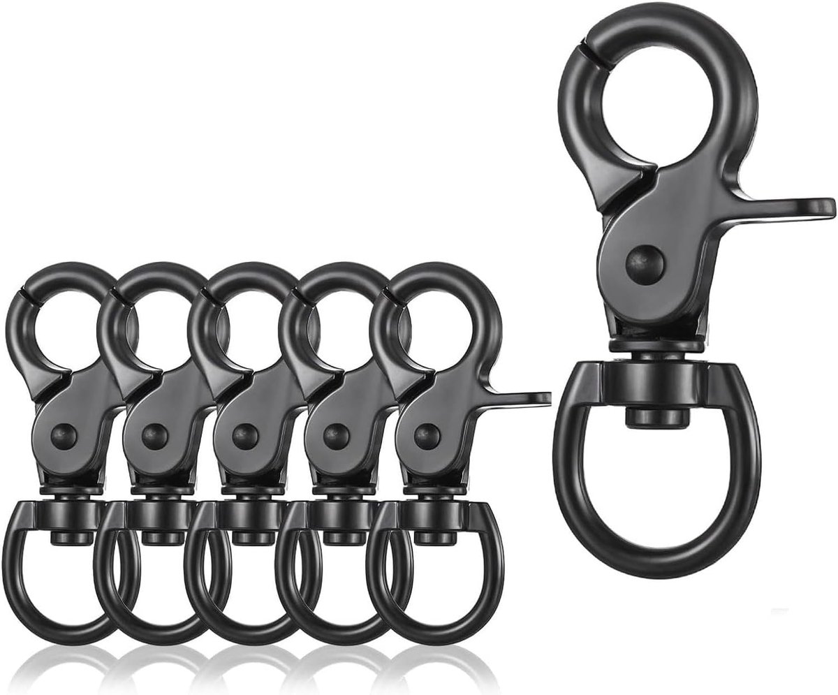 Pack of 6 Key Chains, Carabiner Hooks with Swivel Hinge Carabiner Carabiner Carabiner Black Bolt Carabiner for Dog - ShopVlot