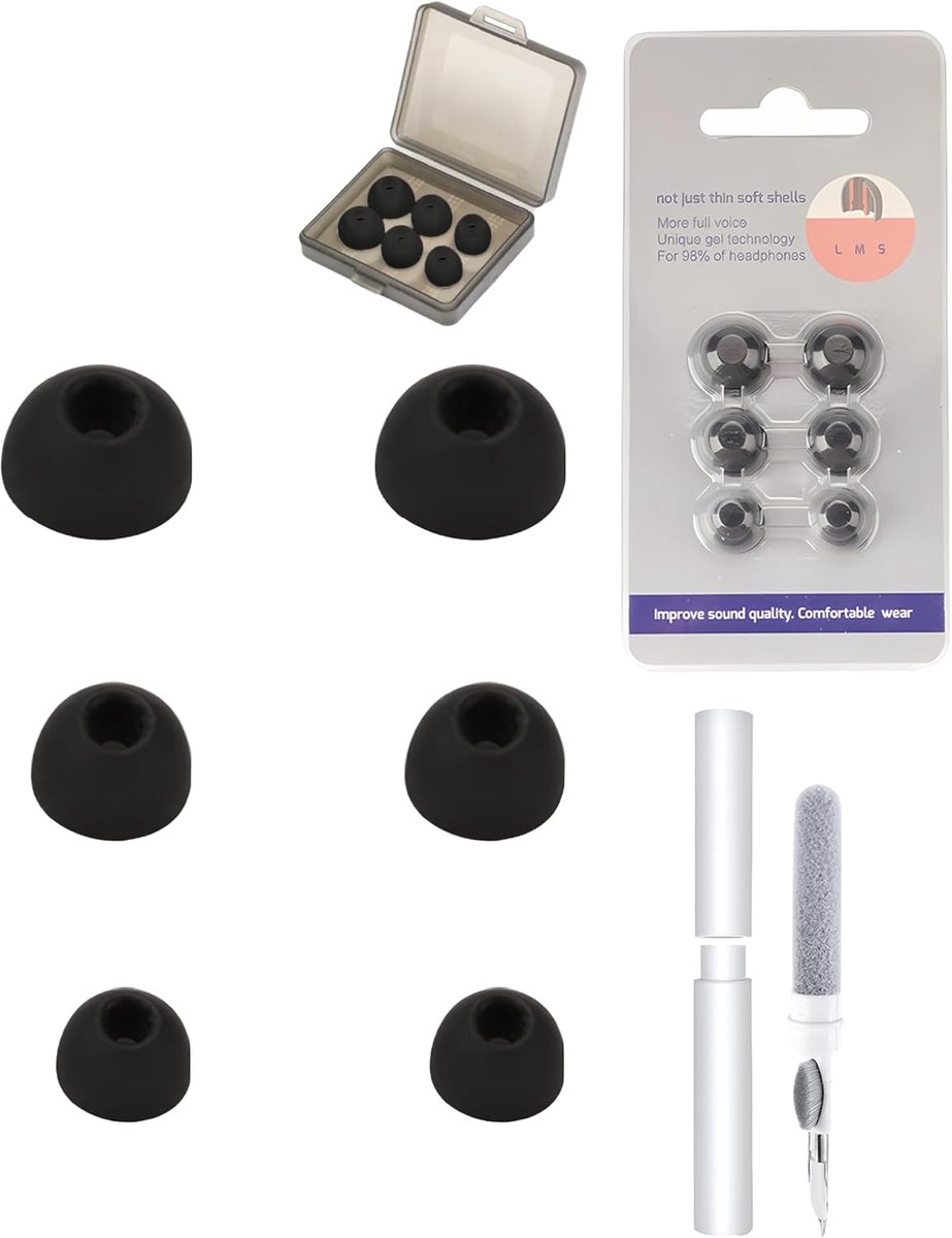 3 paar siliconen oordopjes voor Xiaomi Redmi Buds 6 Pro, vervangende oordopjes, 3 verschillende maten (S/M/L), zacht - ShopVlot