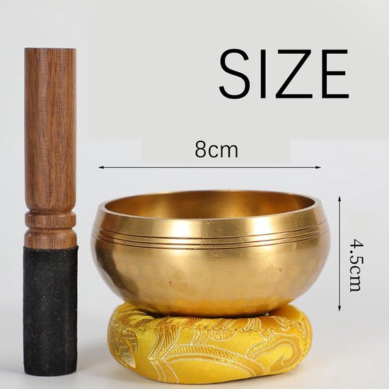 8 cm Tibetaanse klankschaal set, schaal handgemaakt in Nepal voor genezing en mindfulness, kleine klankschaal voor - ShopVlot — afbeelding 3
