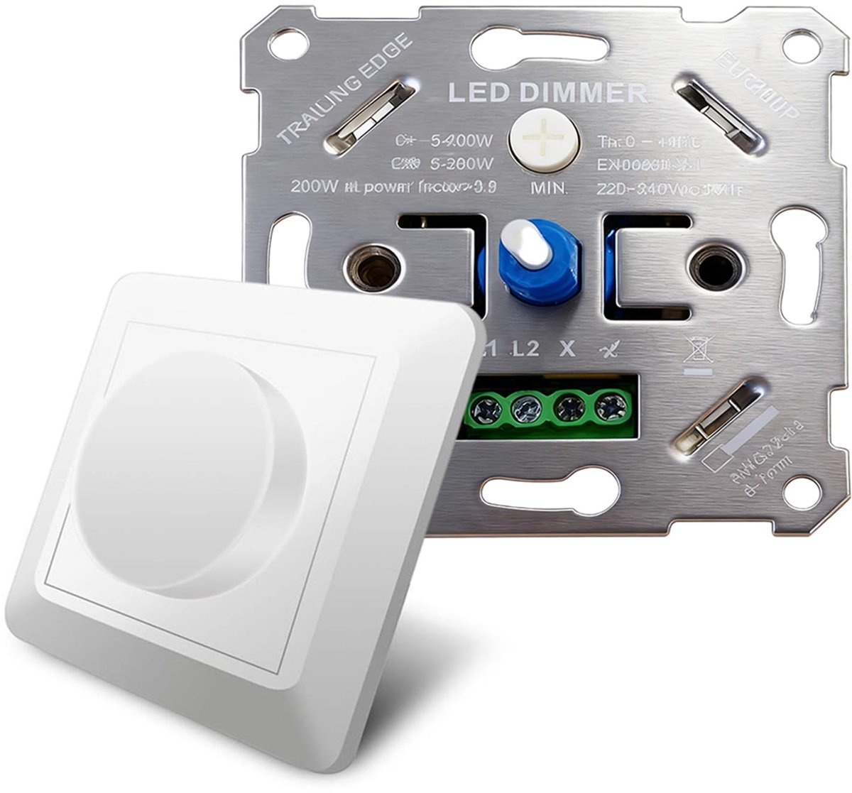 LED Dimmer 3-250 Watt Including Rotary Dimmer for Dimmable LED Bulbs and Halogen 5-200 W, Universal LED Dimmer Switch - ShopVlot