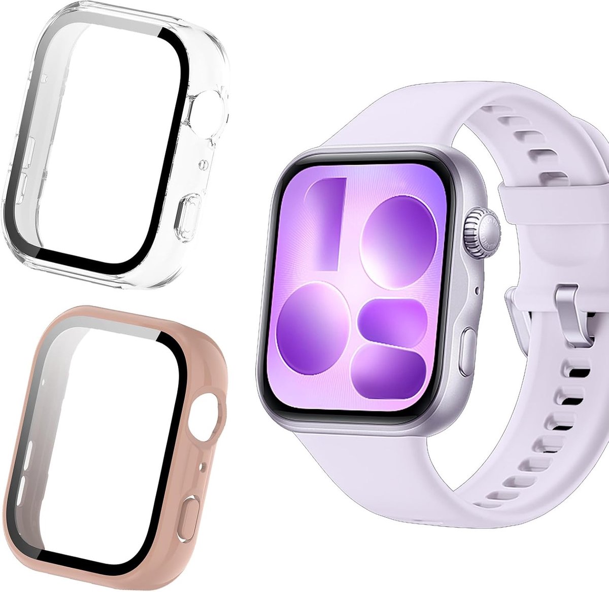 KUSINHOKA 2 stuks beschermhoes voor Huawei Watch Fit 5 met displaybescherming, [krasbestendig] beschermhoes met gehard - ShopVlot