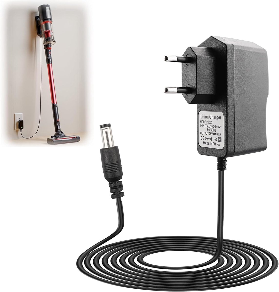 26V, 0.5A 1.8m Power Supply Charger for Hoover H-Free 100 200 500 700 800 HF122RH HF122GPT HF222UPT, Battery Vacuum - ShopVlot