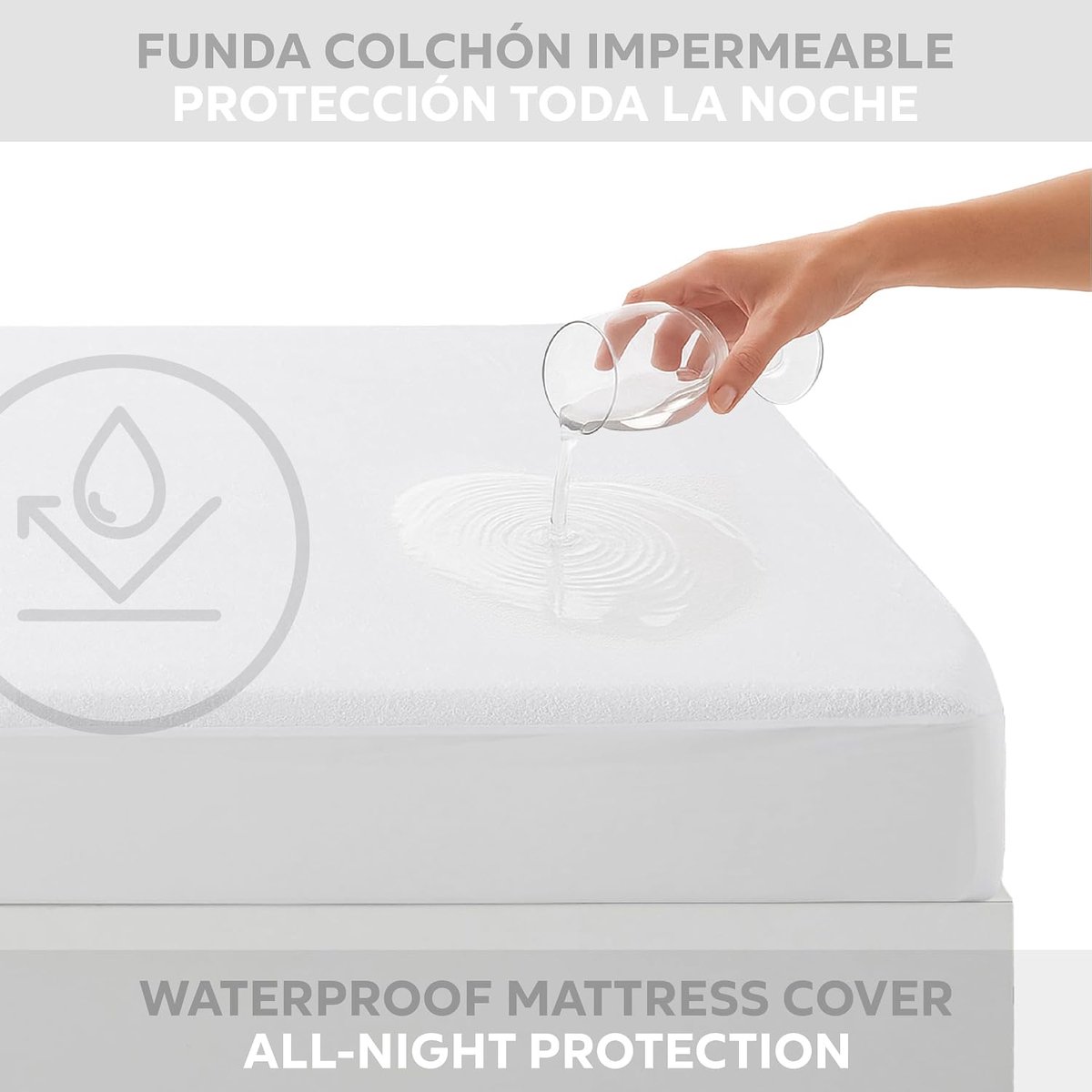 EasyCosy - Curl Fitted Mattress Protector (180x190/200 cm) - Mattress covers with deep pockets up to 36 cm - ShopVlot