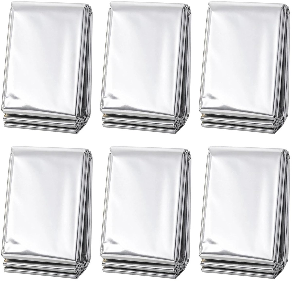 6 stuks mylarfolie, zilveren reflecterende folie, reflecterende folie, 210 x 160 cm, PET-materiaal, geschikt voor - ShopVlot
