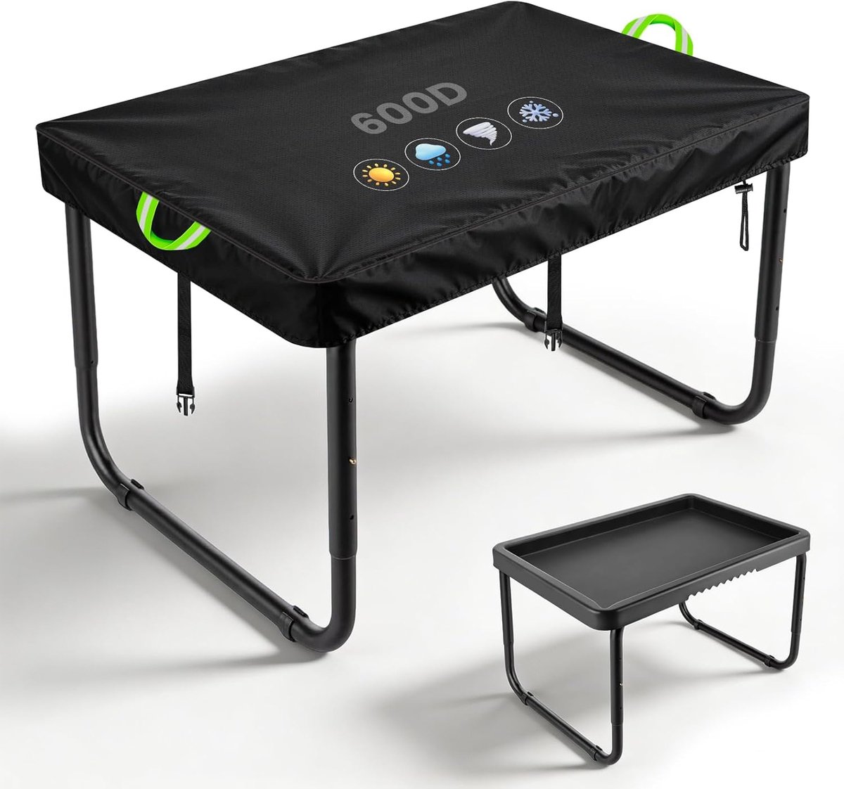 Tuff Tray Afdekking, 100 x 68 x 8 cm, 600D speeltafel, activiteitentafel, afdekking, waterdicht, met 2 winddichte - ShopVlot