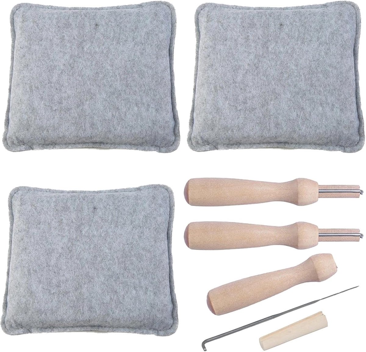 Viltmat Set 6 Stuks - Hoge Dichtheid Vilt - Inclusief Viltnaalden - Ideaal voor Wolvilten - ShopVlot