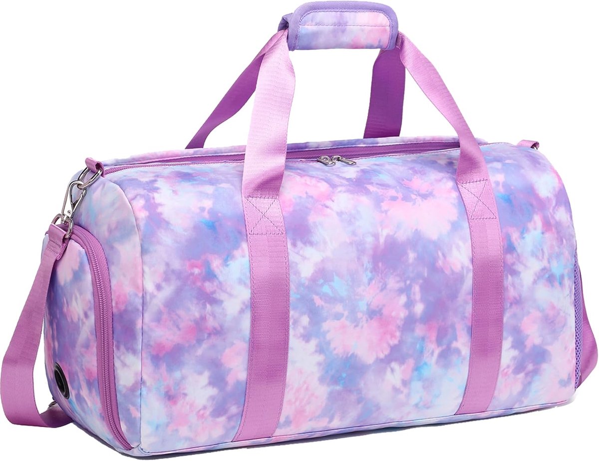 Sporttas 45x20x20 cm - lila - grote capaciteit - ideaal voor 3-4 dagen - ShopVlot
