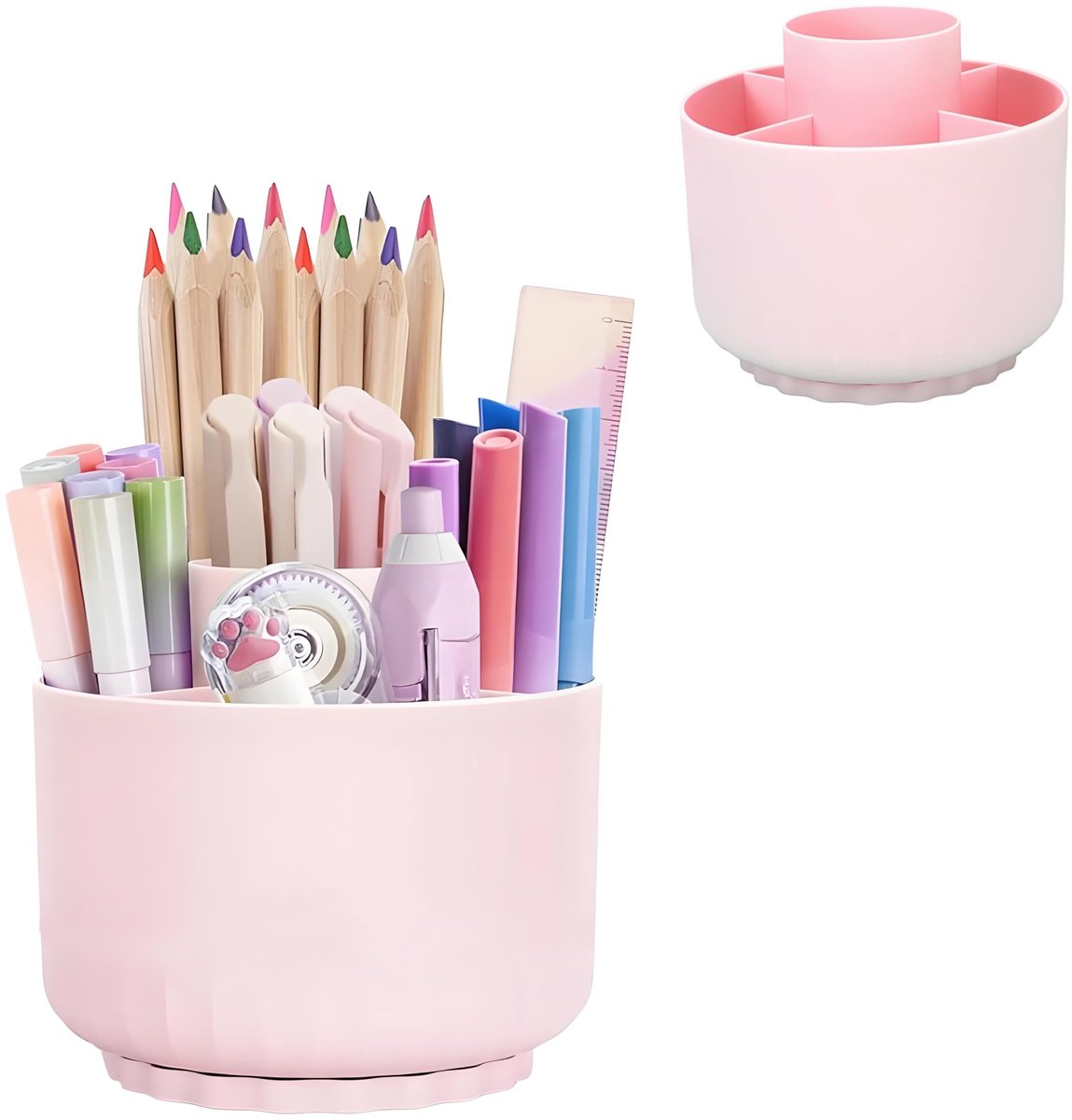 Solidchoice - Desk Organizer met 5 Compartimenten en 360 Graden Rotatie