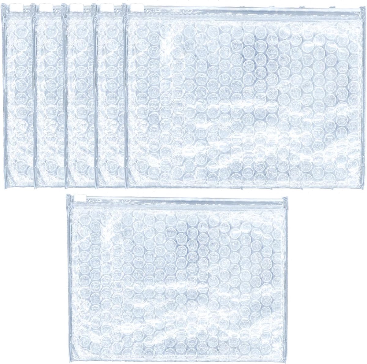 Padded verzendzakken A5 - 6 stuks - plastic met rits - waterdicht en scheurbestendig - ShopVlot