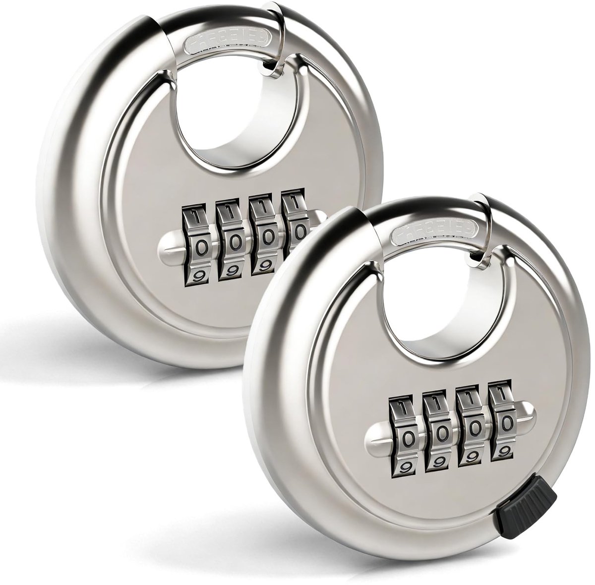 Solidchoice - Set van 2 4-Cijferige Combinatiesloten van RVS