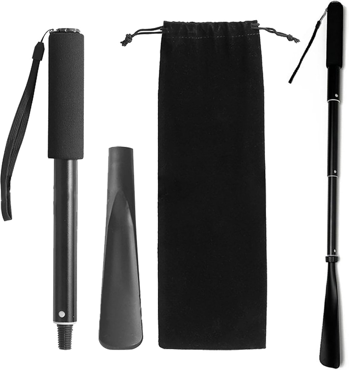 Langschoenlepel - Uittrekbaar 34~85 cm - Zwart - Geschikt voor mannen, vrouwen en kinderen - ShopVlot