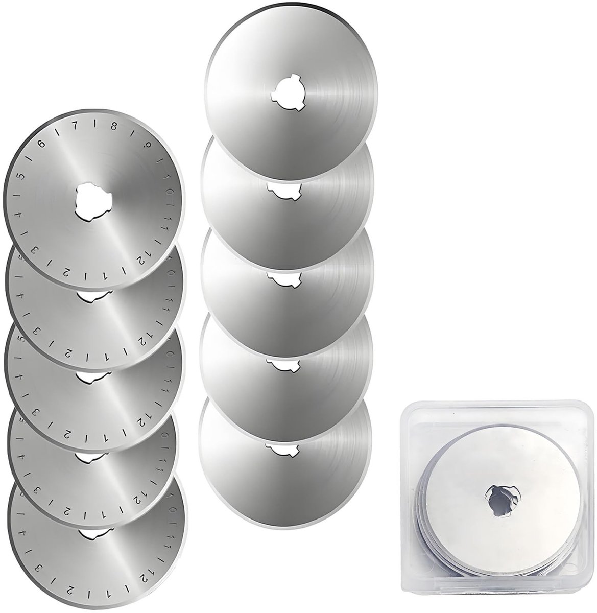 Solidchoice - Set van 10 Vervangbladen voor Roller Cutter, 45 mm, Staal
