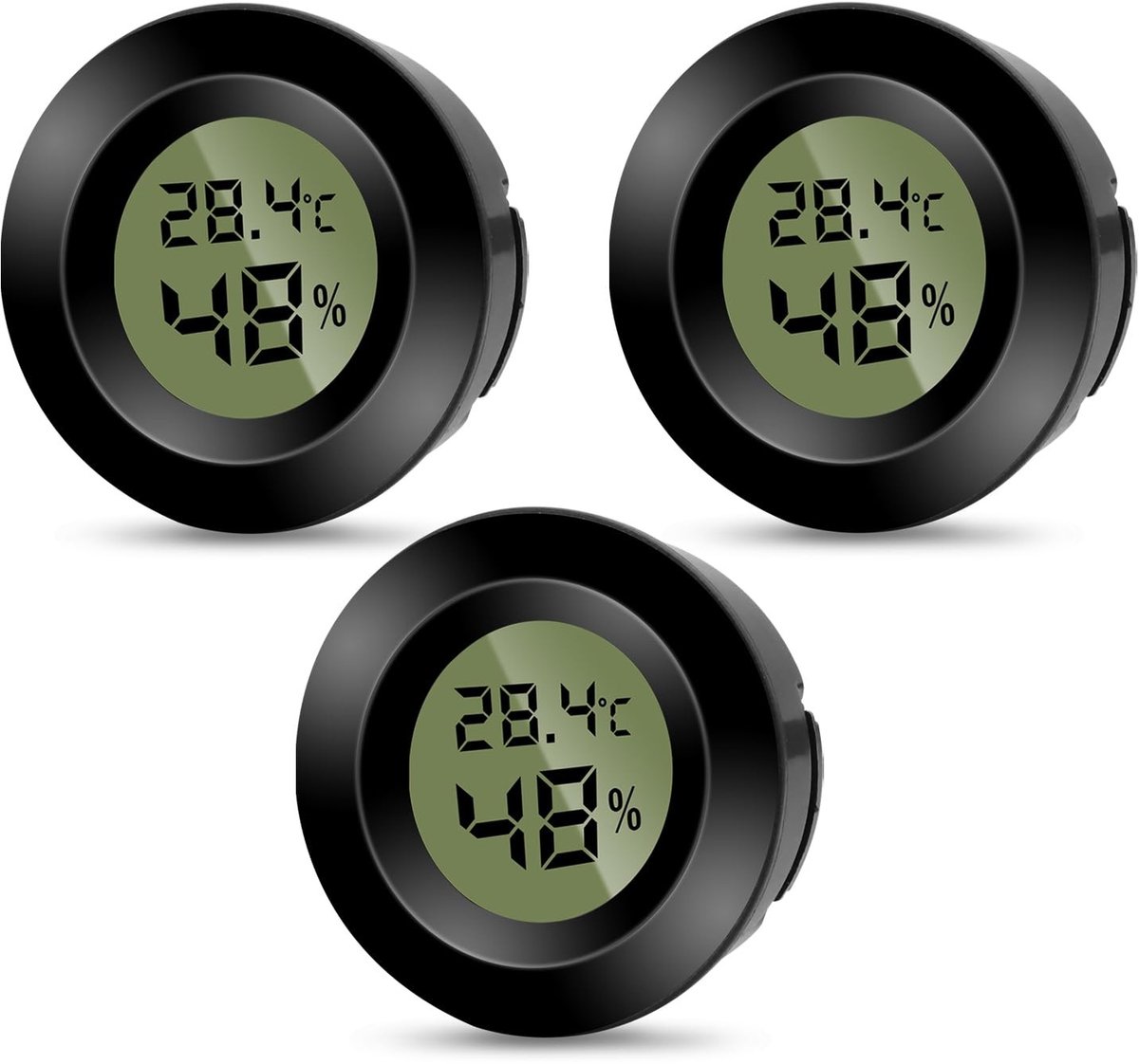 Solidchoice - Mini Digitale Thermometer en Hygrometer Set van 3