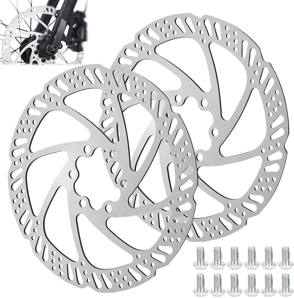 Solidchoice - Set van 2 Disc Remschijven voor Fietsen 160mm