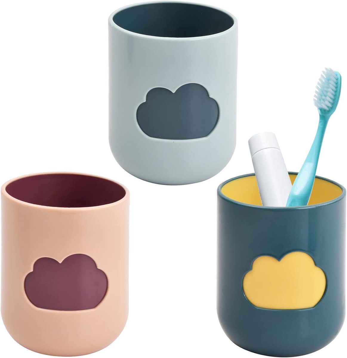Glazen tandenborstel 3 stuks - PP-kunststof - Herbruikbare tandenborstelhouder - Ideaal voor reizen - ShopVlot