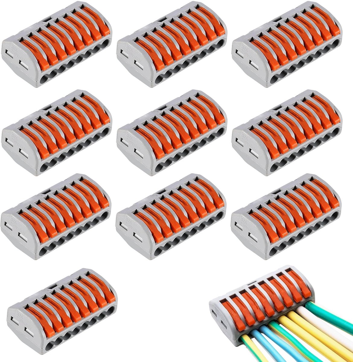 Solidchoice - Set van 10 Compacte Elektrische Connectoren met Veer