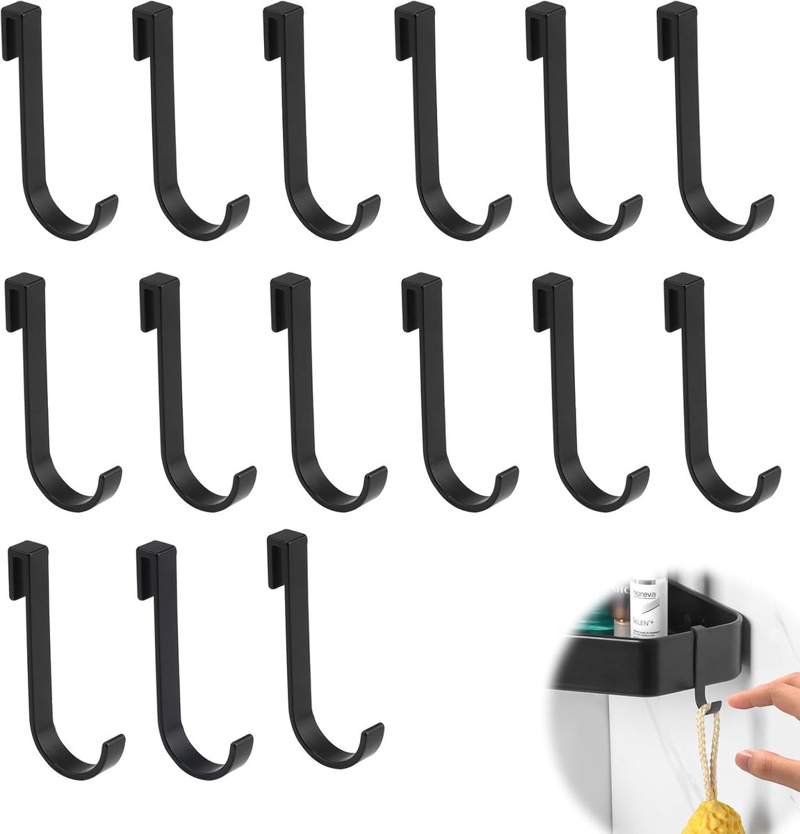 Douchehaakjes 15 Stuks - Afneembare Aluminium Legering - Sterk en Duurzaam - Ideaal voor Badkamer - ShopVlot
