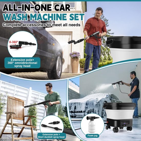 Solidchoice - Draadloze Hogedrukreiniger met Vouwbare Watertank — afbeelding 3