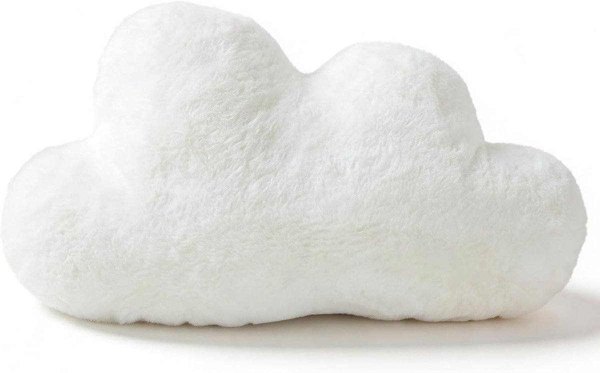 Knuffelkussen wolk 45 cm - pluche katoen - zacht en pluizig - ideaal voor kinderkamer - ShopVlot
