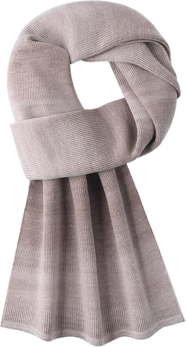 Gebreide sjaal 180x30 cm - 6% wol - Khaki - Casual voor heren - ShopVlot