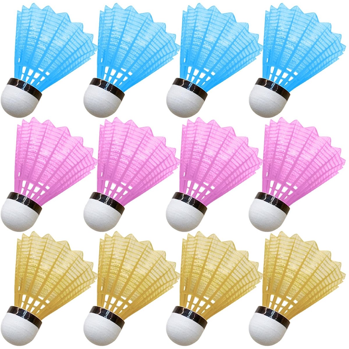 Solidchoice - Set van 12 LED Badminton Shuttles voor Nachtspel