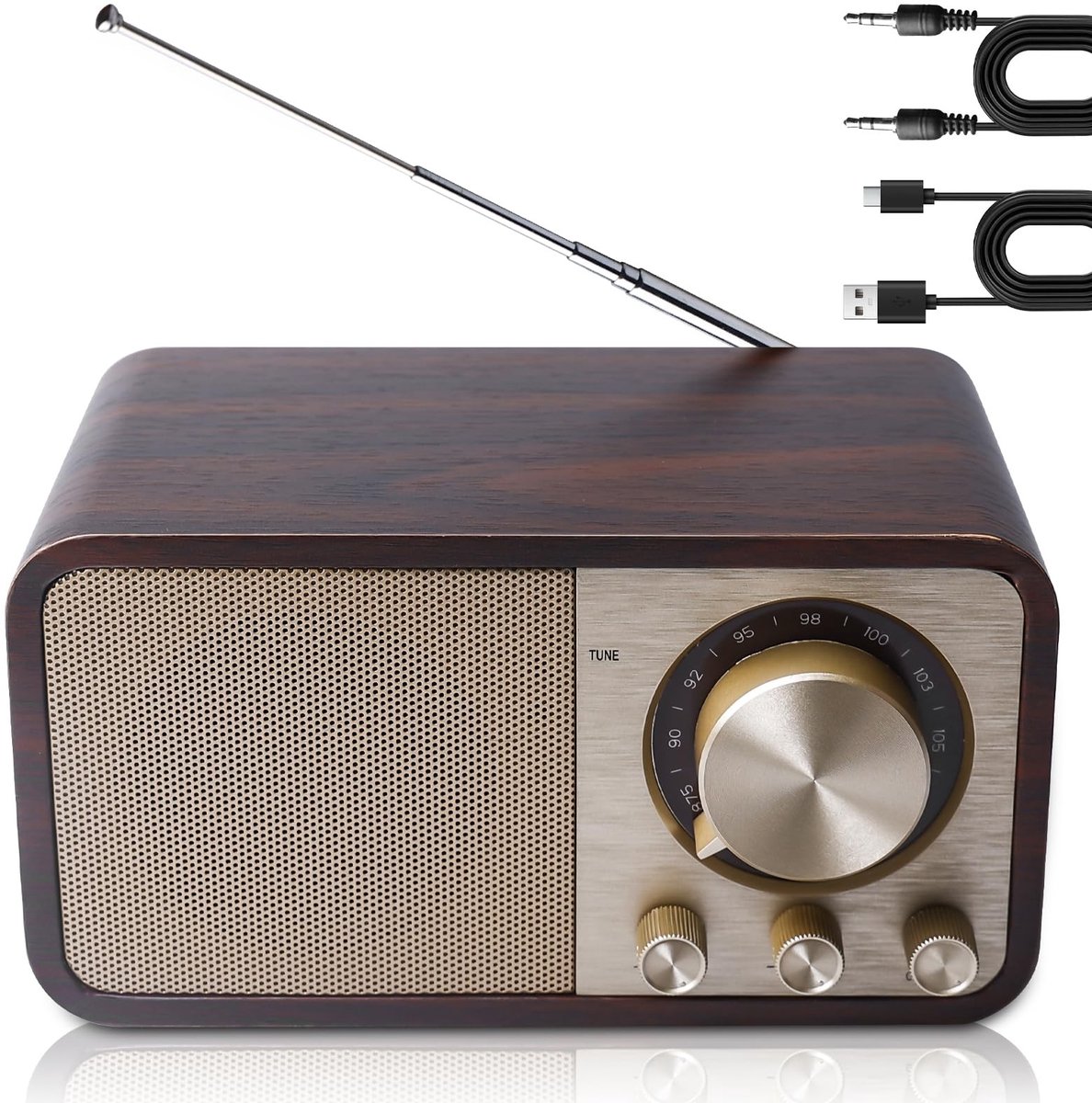 Solidchoice - Retro Radio met Bluetooth en Oplaadbare Batterij