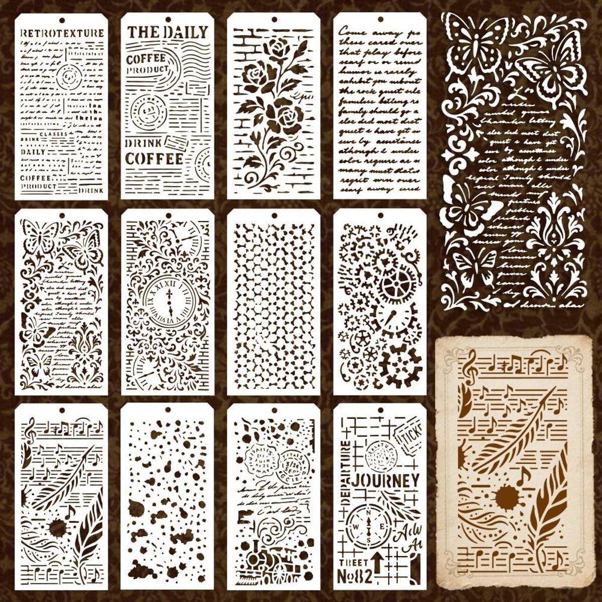 Solidchoice - Set van 12 Retro Abstracte Schilder Templates