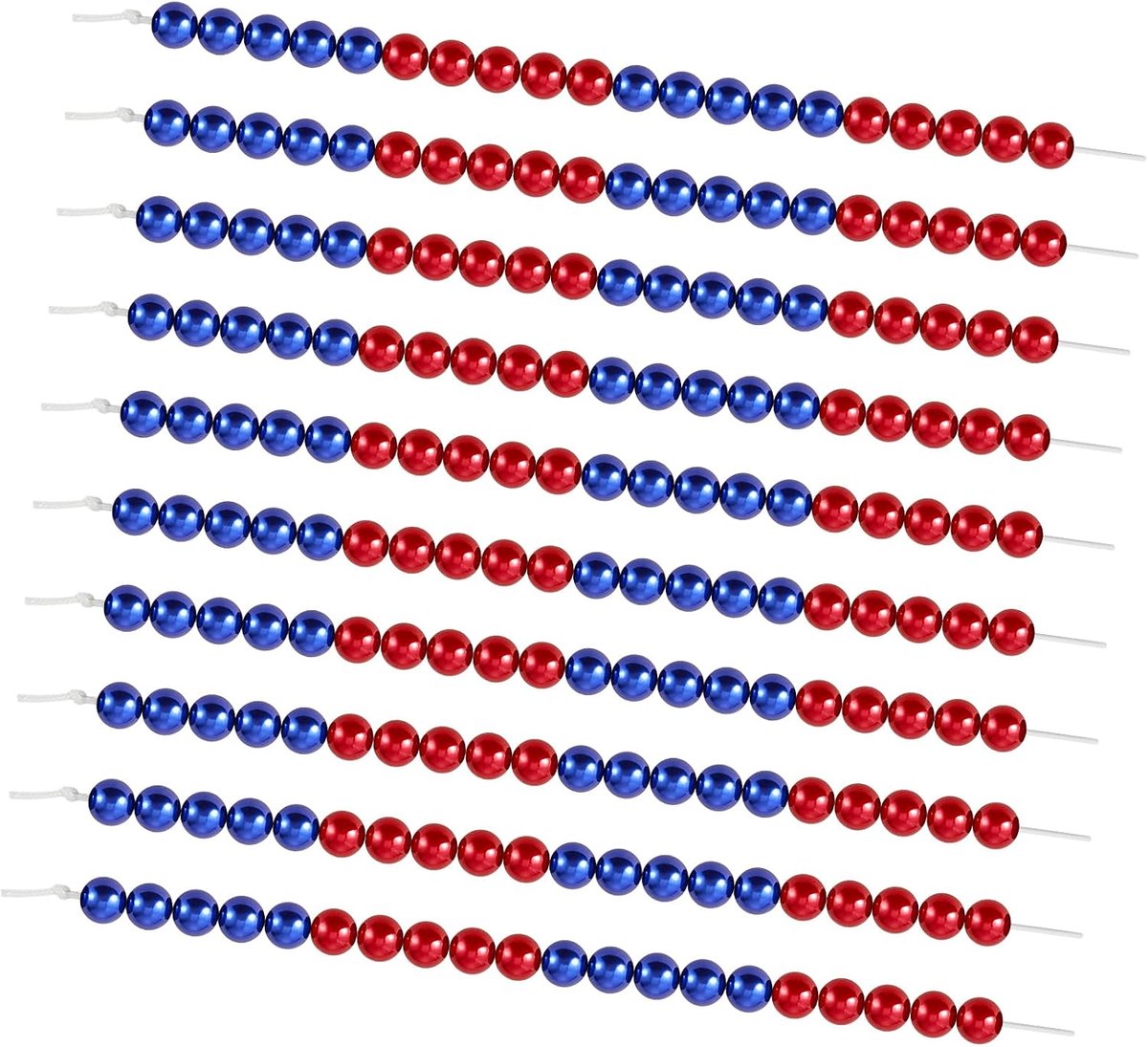Geosar 10 Pcs Elementary School Students Calculation Chains with 20 Beads Red and Blue Math Beads with Rope Gifts - ShopVlot