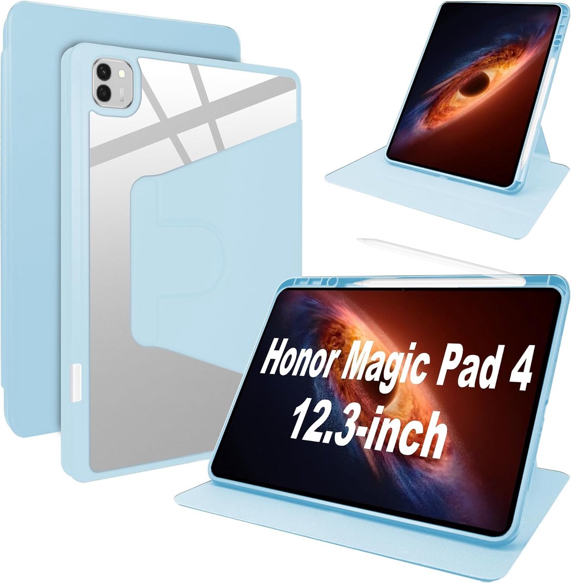 Hoesje voor Honor Magic Pad 4 - PU Leren + Flexibel silicone - Draaibare standaard - Bescherming en gebruiksgemak - ShopVlot