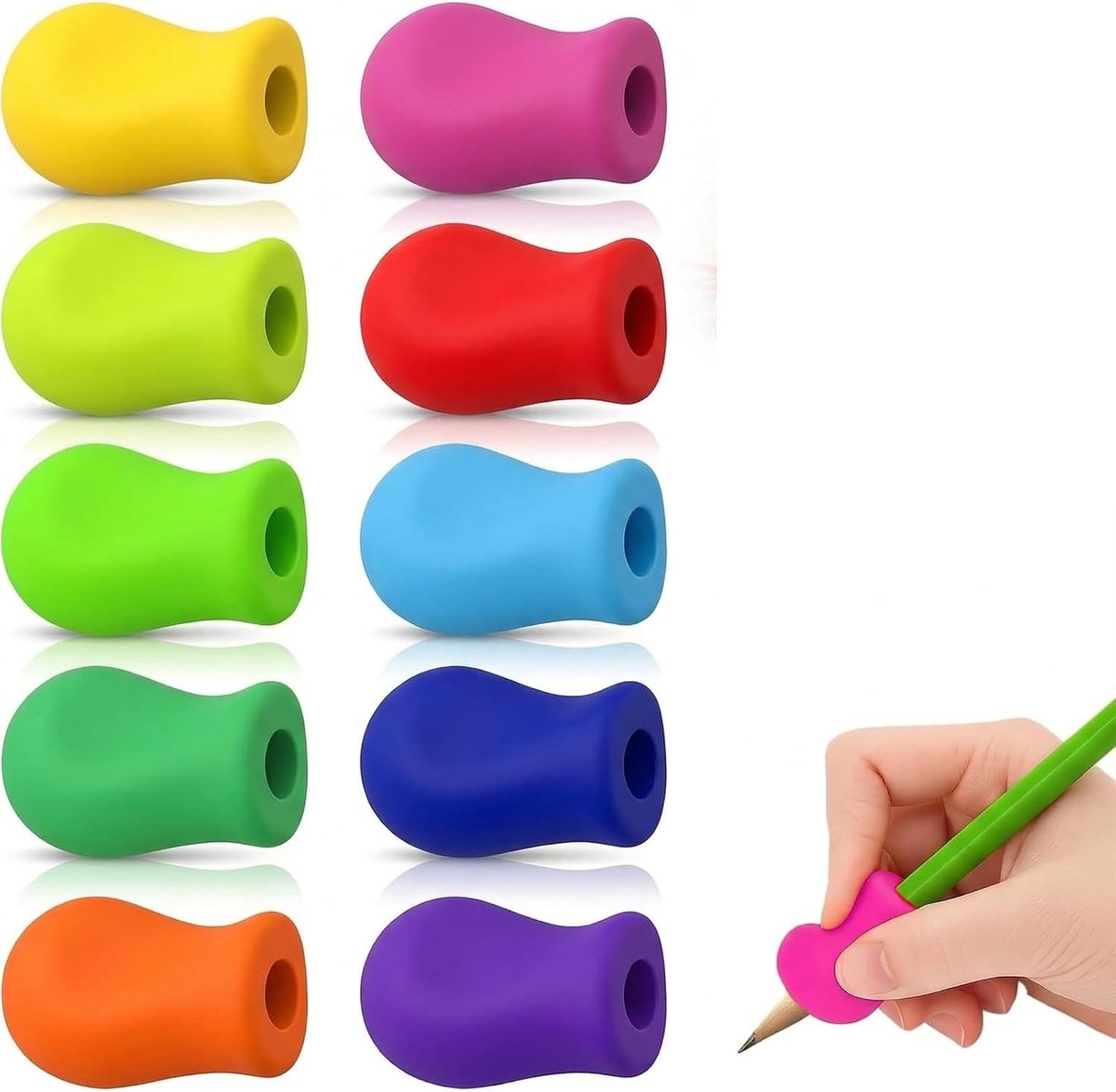 Vingerhandleiding voor kinderen set van 10 - siliconen viltgrepen - ergonomisch design - ShopVlot