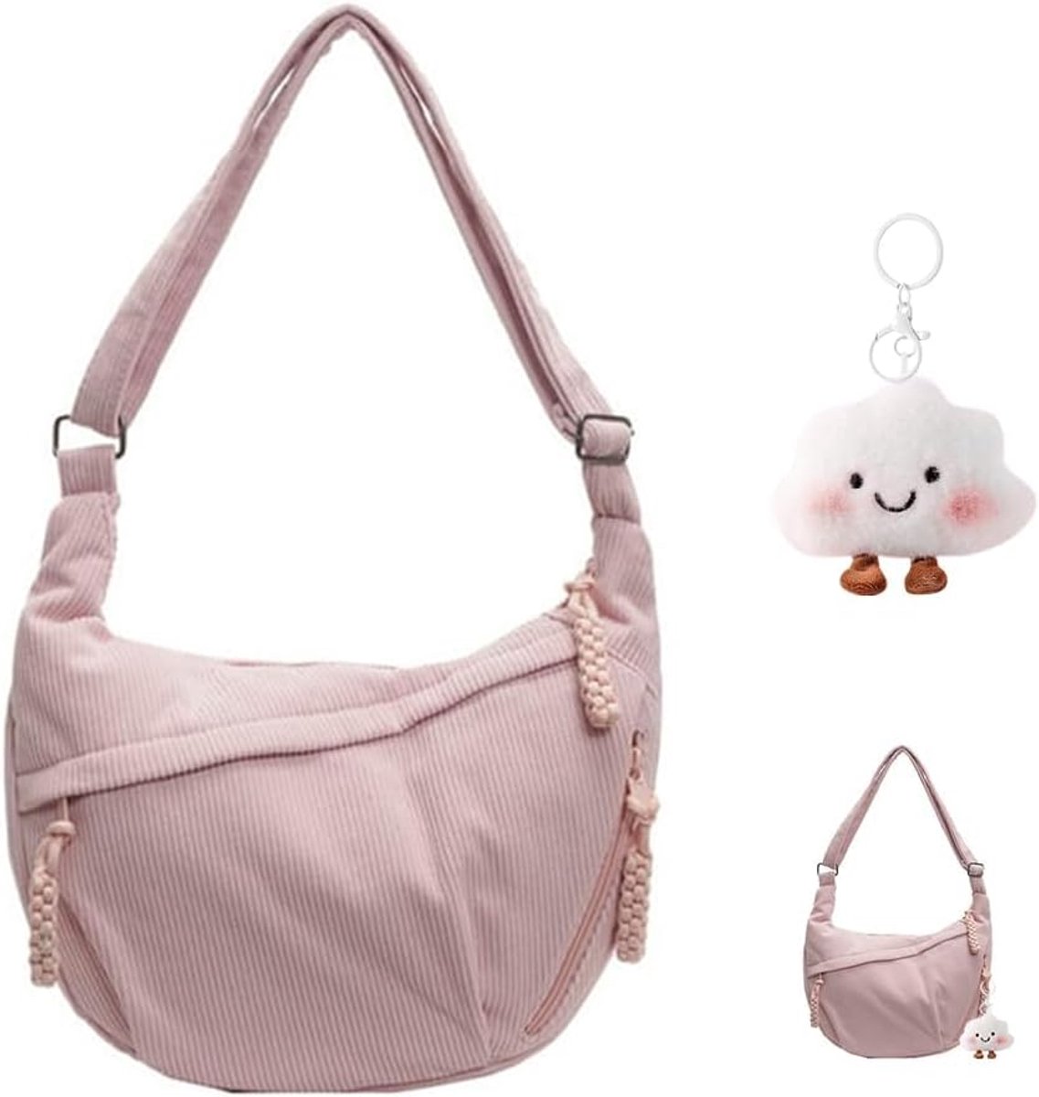 Schoudertas Halve Maan - Lichtgewicht Crossbody - Verstelbare Messenger - Ideaal voor Winkelen en Reizen - ShopVlot