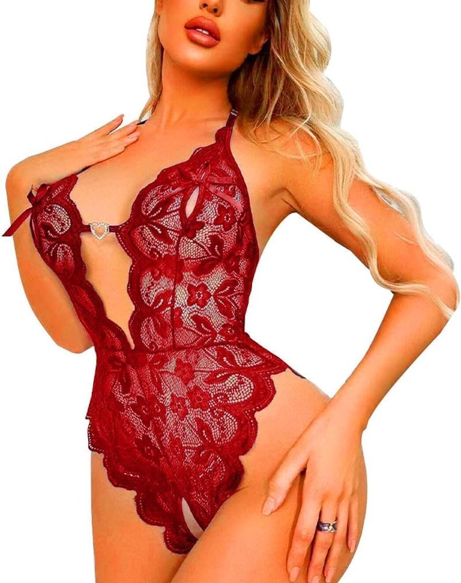 Dameslingerie M - V-hals, open rug - kant - sexy babydoll voor speciale nacht - ShopVlot
