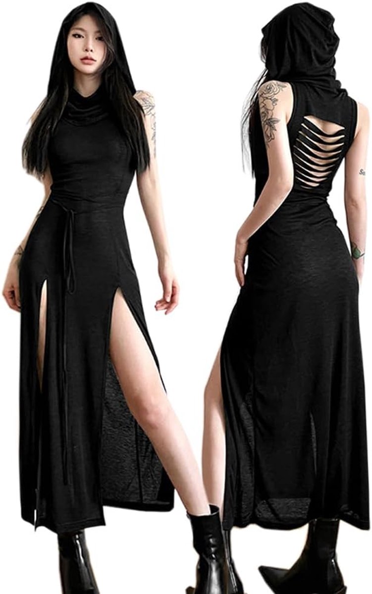 Cocktailjurk dames hoog split - sexy mouwloos - cutout bodycon - perfect voor feesten - ShopVlot